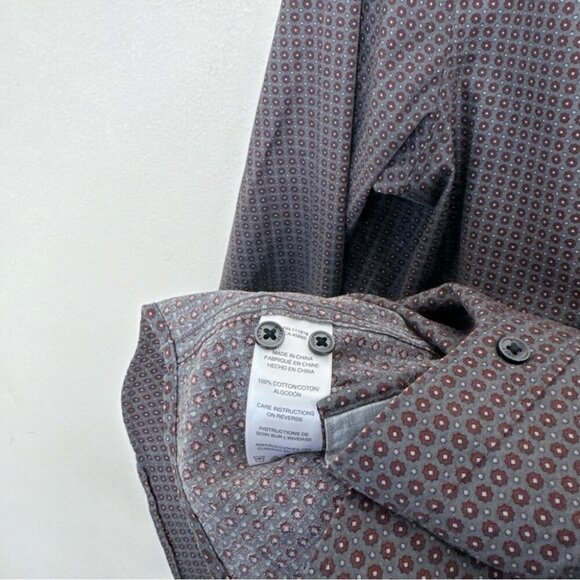 Michael Kors Mens Medium Slim Fit Patterned Printed Button Shirt - Picture 11 of 14